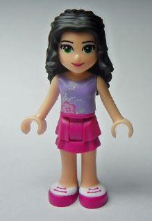 LEGO Minifigure-Emma, Magenta Layered Skirt, Medium Violet Top-Friends-FRND001-Creative Brick Builders